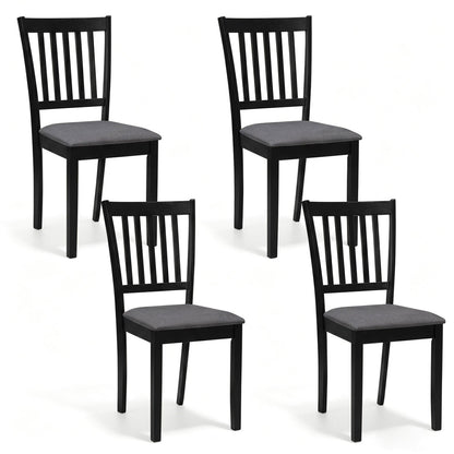 Dining chairs set of 4 with rubber wood frame, black and gray upholstered seats DirectDeals on Tampa Home & Garden Store
