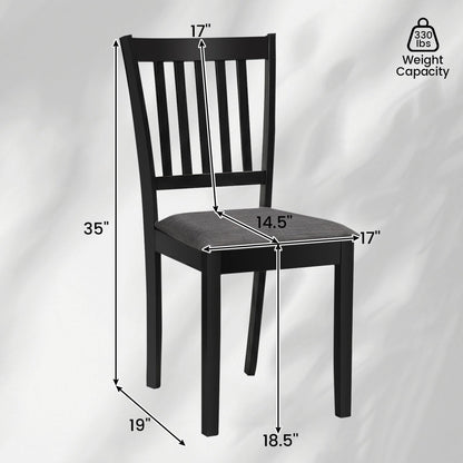 Upholstered dining chairs 4-pack by DirectDeals with rubber wood frame, black finish on Tampa Home & Garden Store