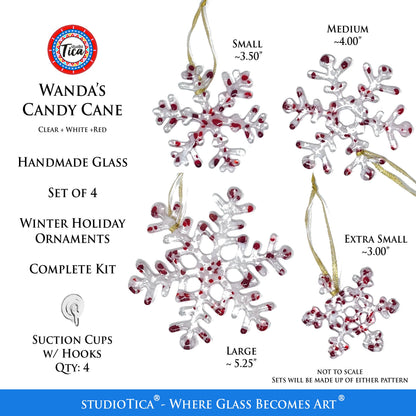 Copo de Nieve de Cristal Hecho a Mano - Wanda's Candy Cane - de studioTica