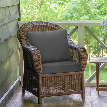 Deep Seat Chair Cushions Set Of 6 Rope Ties Gray