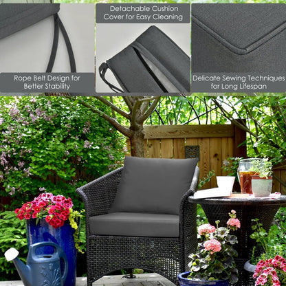 Deep Seat Chair Cushions Set Of 6 Rope Ties Gray