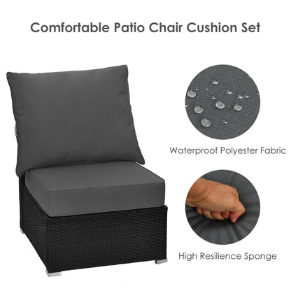 Deep Seat Chair Cushions Set Of 6 Rope Ties Gray