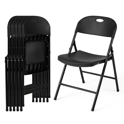 Foldable Plastic Dining Chairs Set of 6 Ergonomic