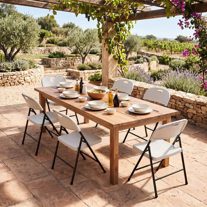 Foldable Plastic Dining Chairs Set of 6 Ergonomic