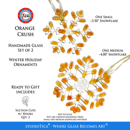 Copo de nieve de vidrio hecho a mano - Orange Crush - de studioTica
