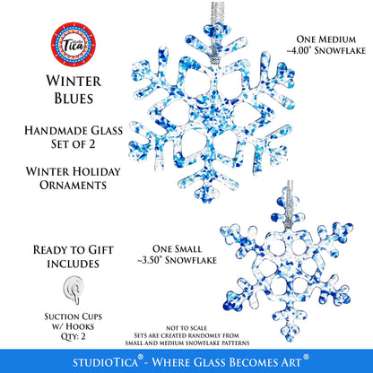 Copo de nieve de vidrio hecho a mano - Azul invierno - de studioTica