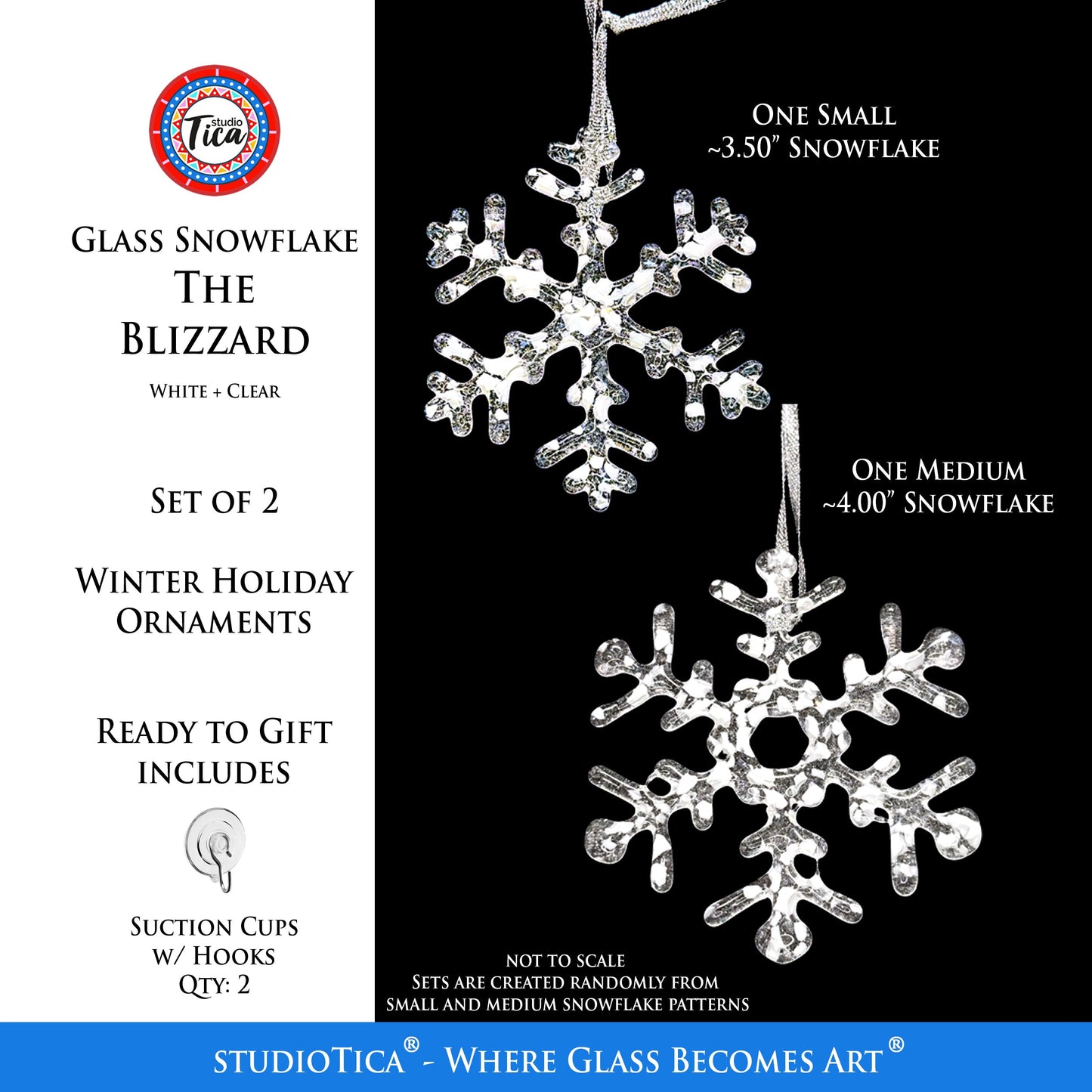 Copos de nieve de cristal hechos a mano - La ventisca - por studioTica