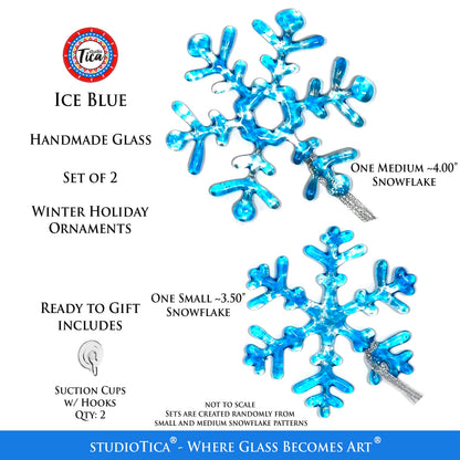 Copo de nieve de cristal hecho a mano - Azul hielo - de studioTica