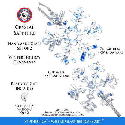 Copo de nieve de vidrio hecho a mano - Cristal de zafiro - de studioTica