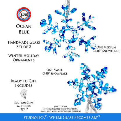 Copo de Nieve de Vidrio Hecho a Mano - Azul Océano - por studioTica