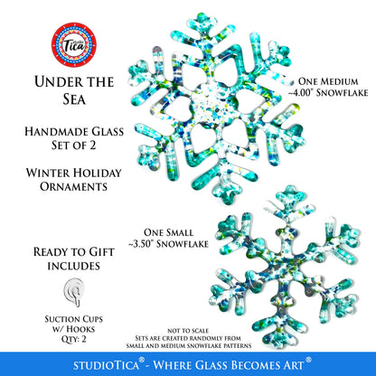 Handmade Glass Snowflake - Under the Sea - by studioTica