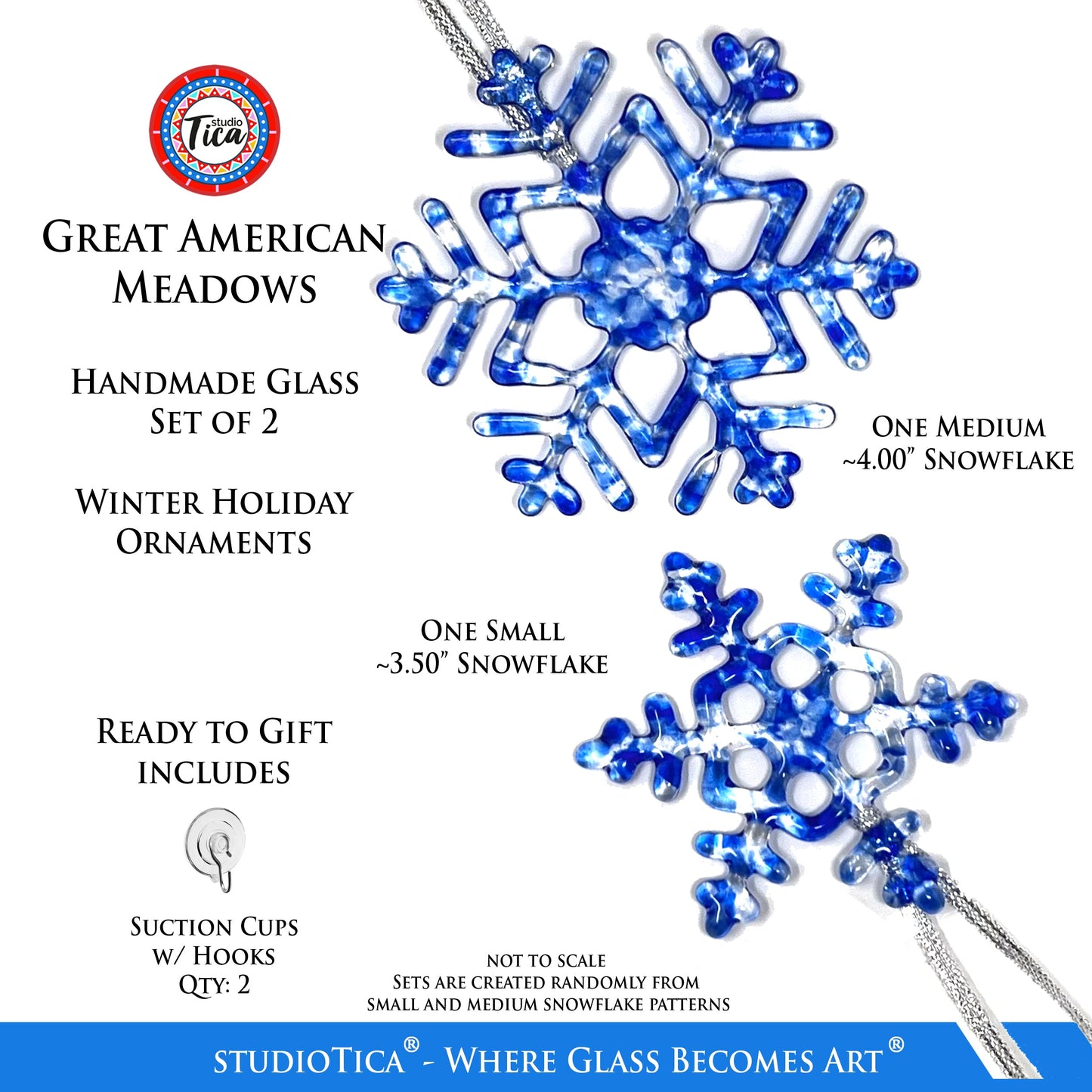 Copo de nieve de cristal hecho a mano - American Meadows - by studioTica