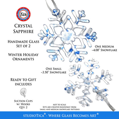 Copo de nieve de vidrio hecho a mano - Cristal de zafiro - de studioTica