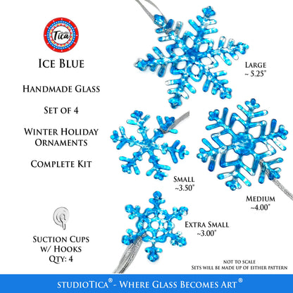 Copo de nieve de cristal hecho a mano - Azul hielo - de studioTica
