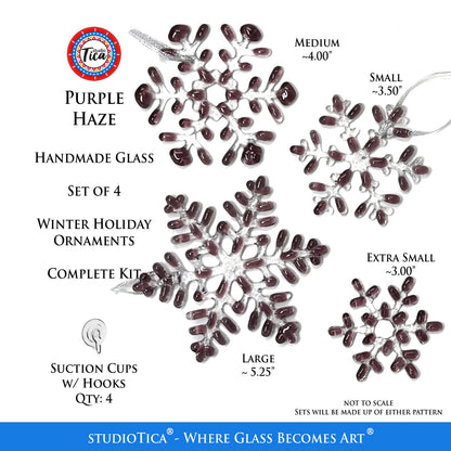 Copo de nieve de vidrio hecho a mano - Purple Haze - de studioTica