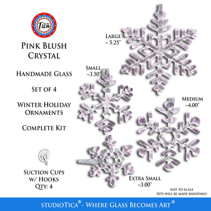Copo de Nieve de Cristal Hecho a Mano - Rosa Rubor - de studioTica