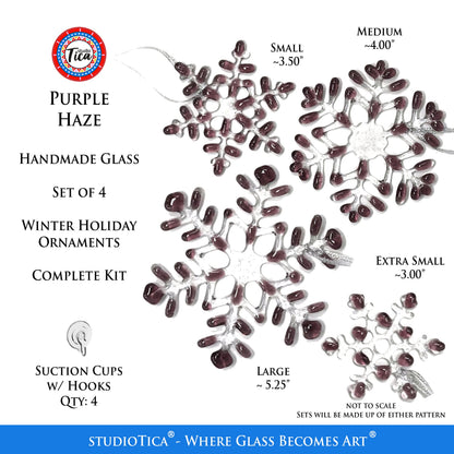 Copo de nieve de vidrio hecho a mano - Purple Haze - de studioTica