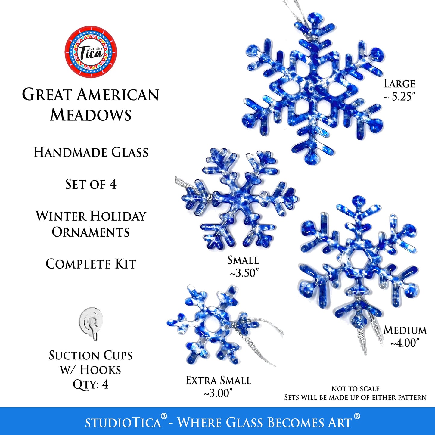 Copo de nieve de cristal hecho a mano - American Meadows - by studioTica