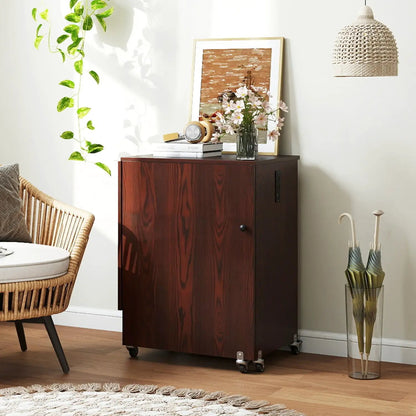Folding Sewing Table with Charging Station