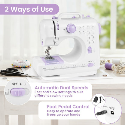 Sewing Machine for Beginners Mini Sewing Machine with 12 Built-in Stitches
