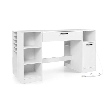 Sewing Table with Power Outlets and Drawers