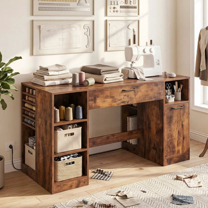 Sewing Table with Power Outlets and Drawers