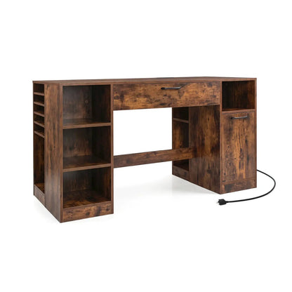 Sewing Table with Power Outlets and Drawers