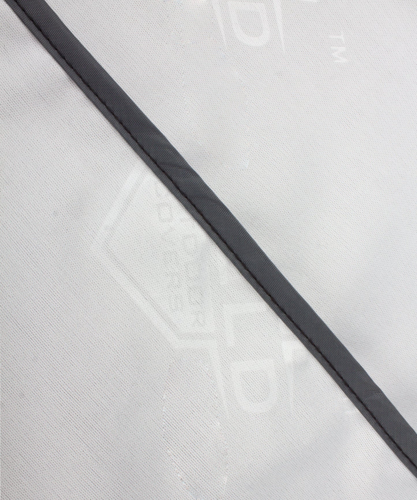 Premium heavy-duty high back chair cover close-up in light gray fabric with dark seam on Tampa Home & Garden Store