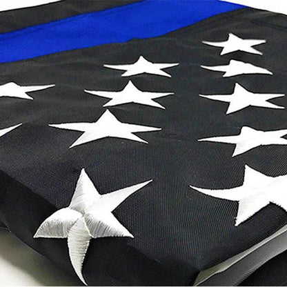 Sewn Thin Blue Line American Outdoor Flag (50 Star Design) - Tampa Home & Garden Store