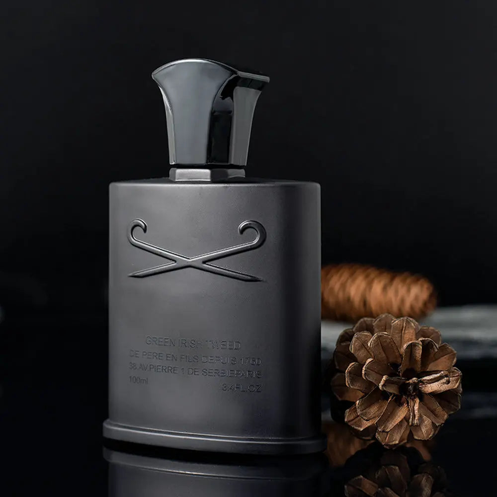 Silcy Skin perfume bottle 100ml matte gunmetal gray with embossed logo and black cap on Tampa Home & Garden Store