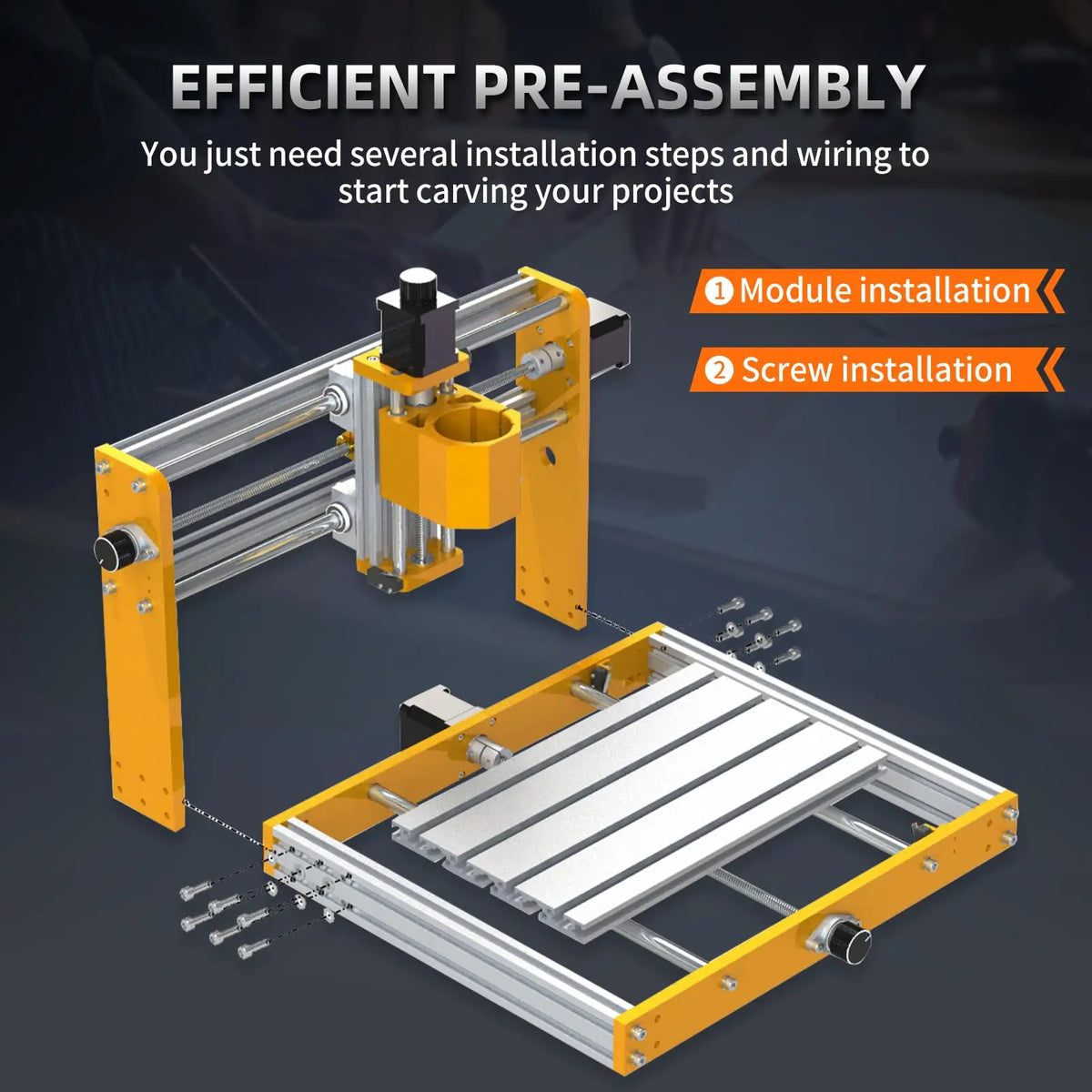 UpTrend Deals 3018Pro Max CNC Router Machine 500W all aluminum DIY milling engraver yellow on Tampa Home & Garden Store