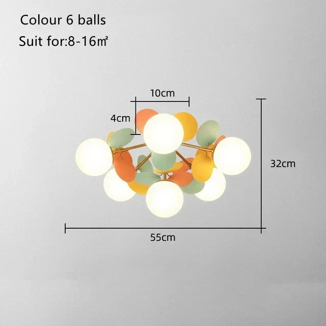 DecorBites Kids LED Ceiling Light colorful globe chandelier with iron frame 55cm Tampa on Tampa Home & Garden Store