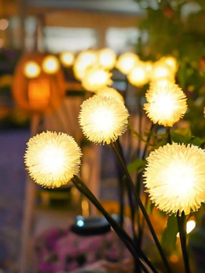 Perfecsy 6-head solar LED dandelion garden light with warm white glow for lawn and path decor on Tampa Home & Garden Store