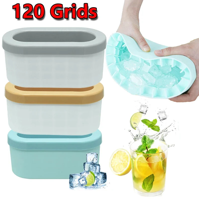 Portable Round Silicone Ice Bucket and Mold