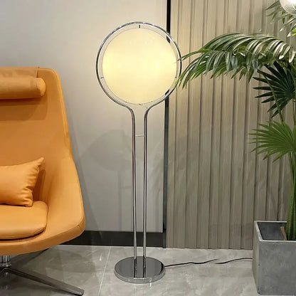 DecorBites LED floor lamp chrome metal with round white acrylic globe on Tampa Home & Garden Store