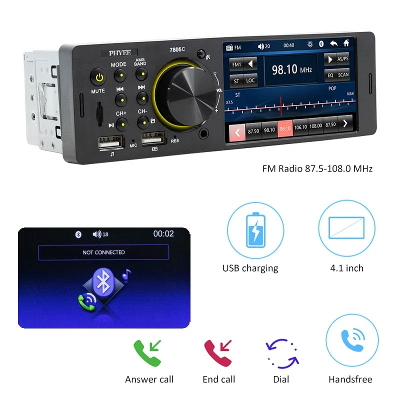 7-inch Touch Screen Car Radio MP5 Bluetooth USB by UpTrend Deals, unit with yellow ring knob on Tampa Home & Garden Store