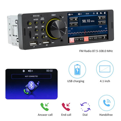7-inch Touch Screen Car Radio MP5 Bluetooth USB by UpTrend Deals, unit with yellow ring knob on Tampa Home & Garden Store