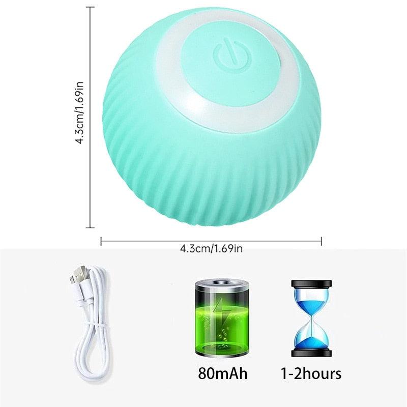 Stevvex turquoise smart cat rolling ball toy USB rechargeable for indoor interactive play on Tampa Home & Garden Store