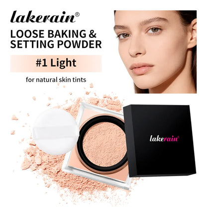 Loose baking & setting powder No.1 Light with puff, open compact with lakerain logo Tampa Store on Tampa Home & Garden Store