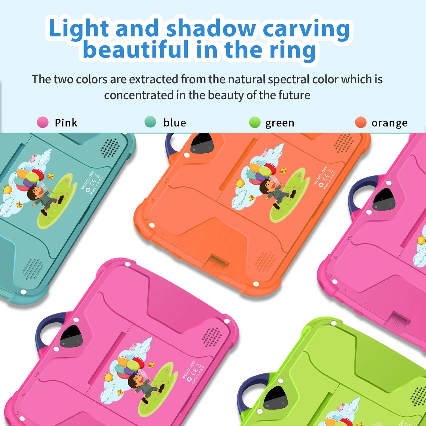 Cartoon-pattern kids 7-inch tablet with colorful cases by FLIPSTYLEZLLC on Tampa Home & Garden Store