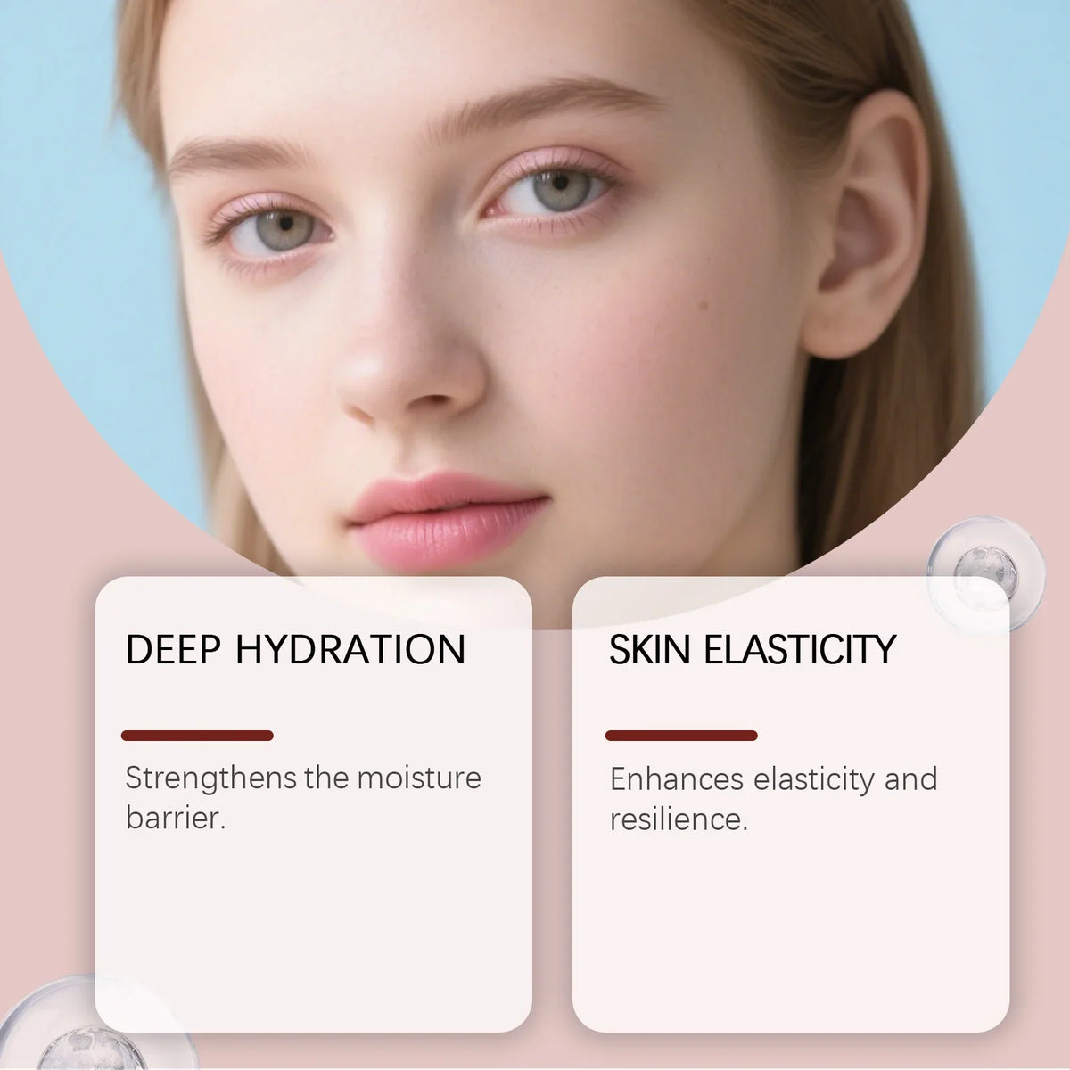 Calcium Volume Multi Balm Hydrating Anti Aging Stick on pink background beside skincare cards on Tampa Home & Garden Store