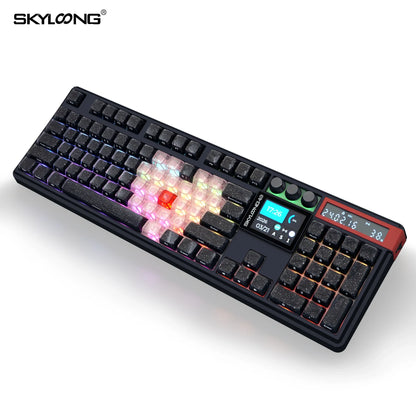 Skyloong GK104 Pro wireless mechanical keyboard FLIPSTYLEZLLC, black speckled keys RGB on Tampa Home & Garden Store