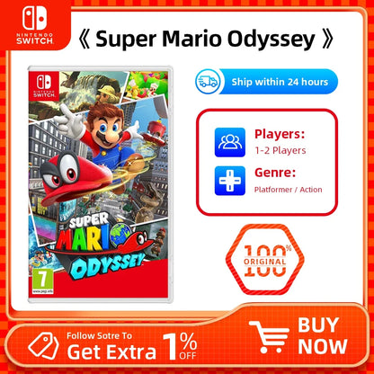 Super Mario Odyssey Nintendo Switch game case with Mario and hat artwork, Switch logo on Tampa Home & Garden Store