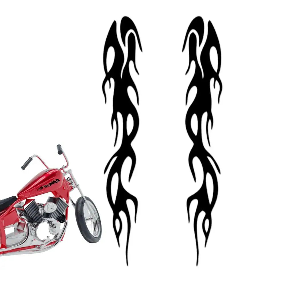 Motorcycle flame sticker set, black tribal flames, waterproof decals by BikerZoneZ, 2-piece on Tampa Home & Garden Store