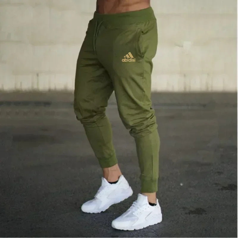 Men olive joggers with abidisi logo, drawstring waist, cuffed ankles by UpTrend Deals on Tampa Home & Garden Store