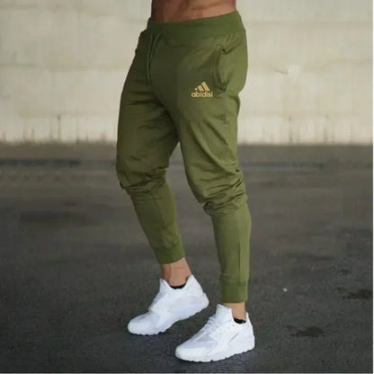 Men olive joggers with abidisi logo, drawstring waist, cuffed ankles by UpTrend Deals on Tampa Home & Garden Store