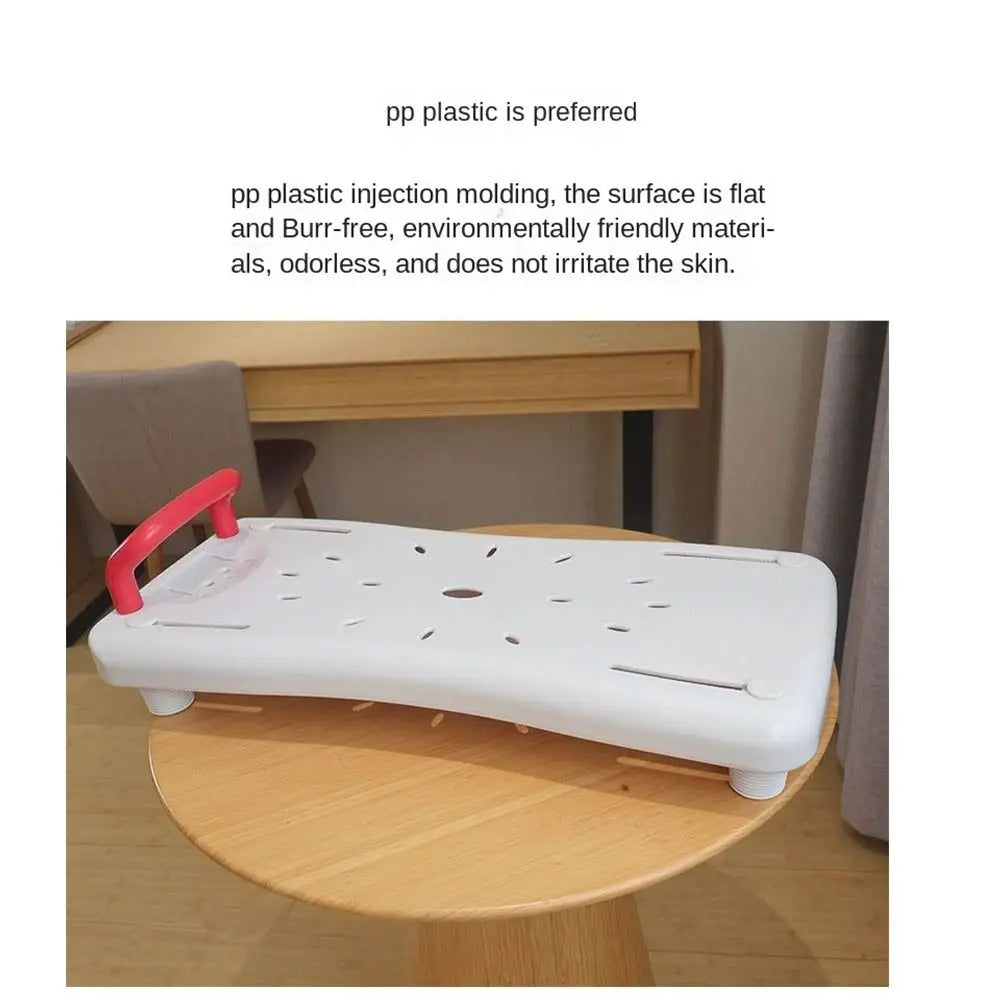 Adjustable bath shower board non-slip seat with red handle UpTrend Deals on Tampa Home & Garden Store