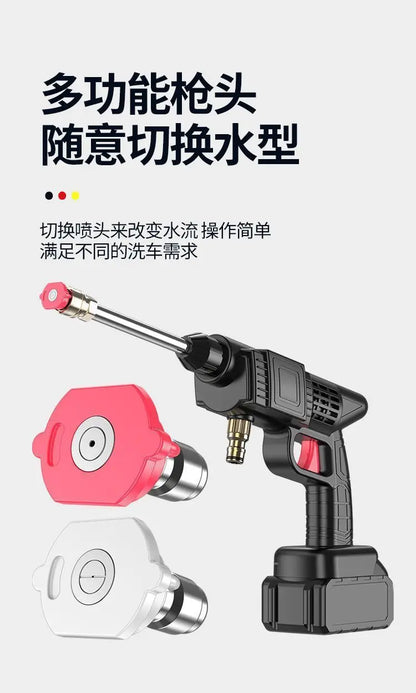 Rechargeable high-pressure water gun; black with pink nozzle adapters UpTrend Deals on Tampa Home & Garden Store
