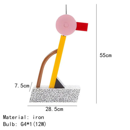 DecorBites Kids LED Table Lamp, iron Nordic desk lamp with pink head and yellow leg on Tampa Home & Garden Store