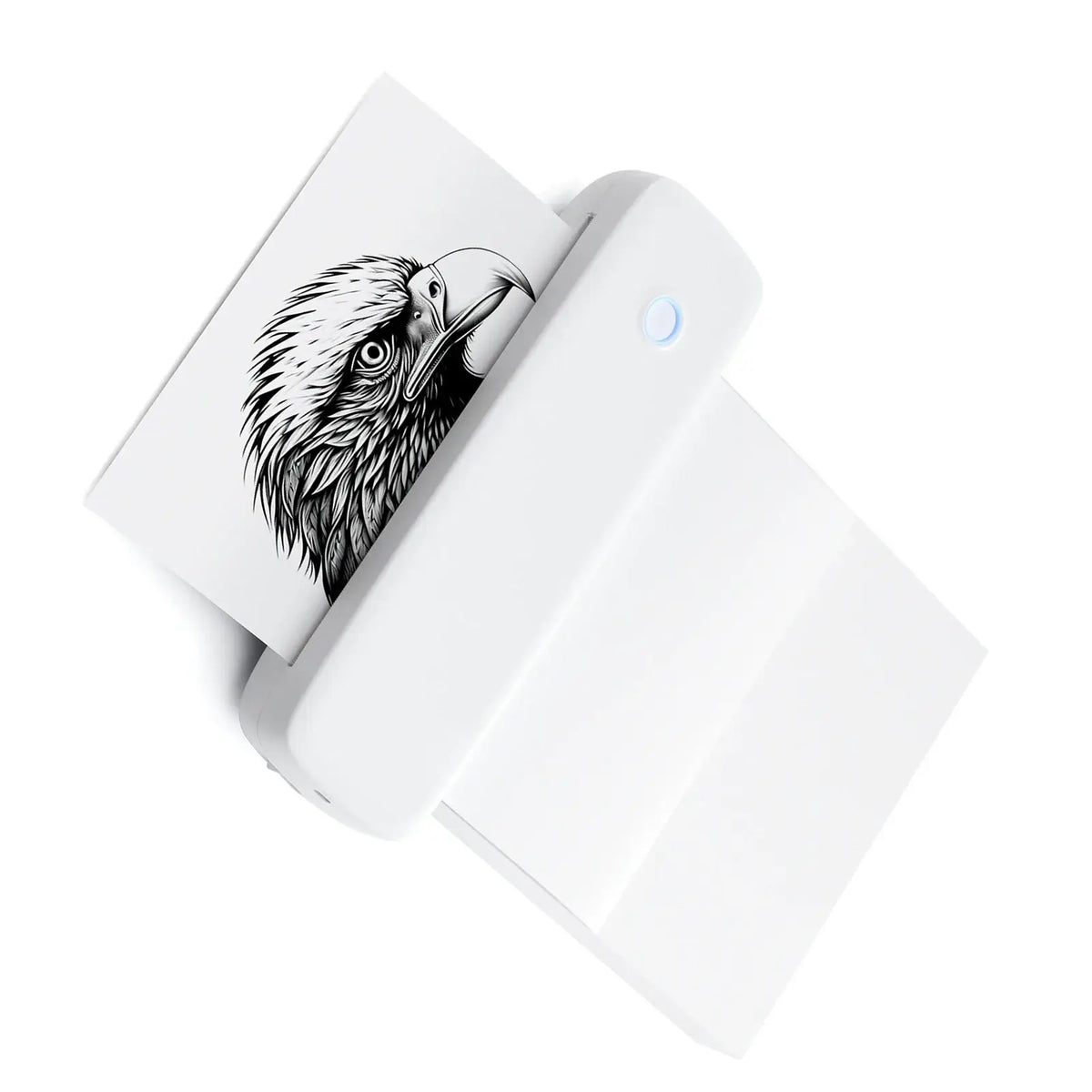 Portable Bluetooth label printer by UpTrend Deals, with blue LED, prints eagle label on Tampa Home & Garden Store